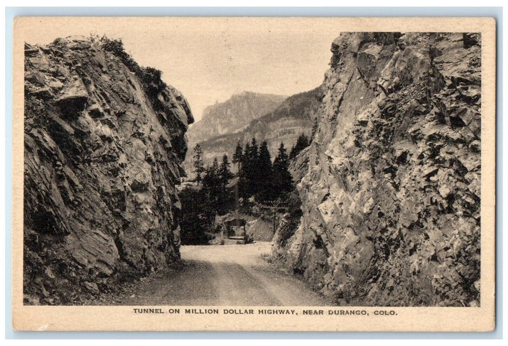 c1930's Tunnel On Million Dollar Highway Near Durango Colorado CO Postcard