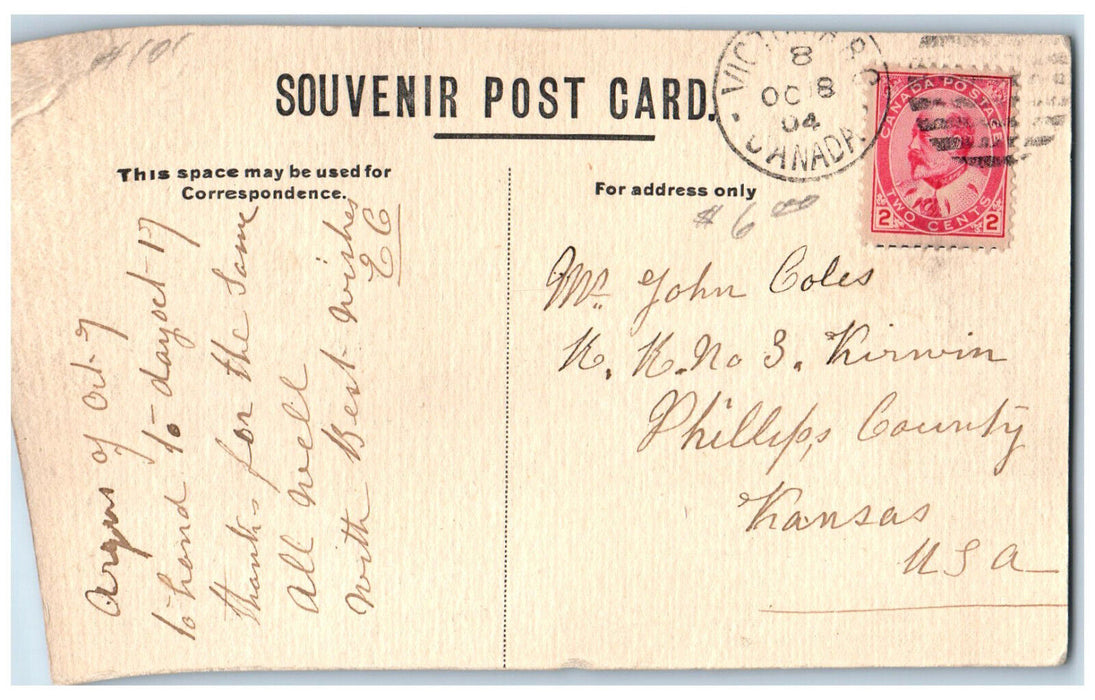 1904 RMS Flora in Dry Dock Esquimaulf British Columbia Canada Postcard