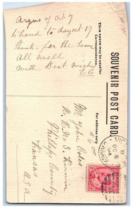 1904 RMS Flora in Dry Dock Esquimaulf British Columbia Canada Postcard