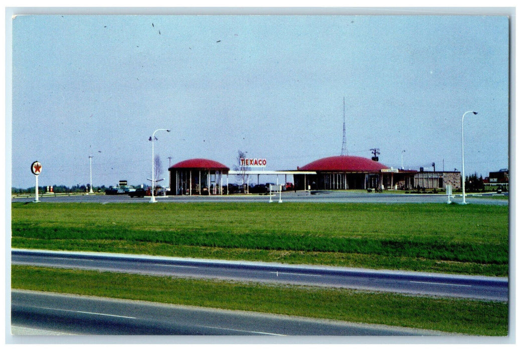c1960's Texaco Service Center "Macdonald-Cartier Freeway" Canada Postcard