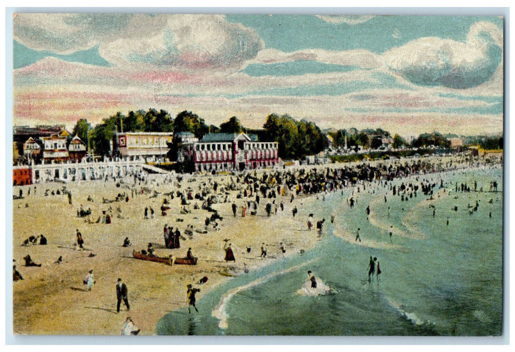 c1910 Surf Bathing English Bay Vancouver British Columbia Canada Postcard