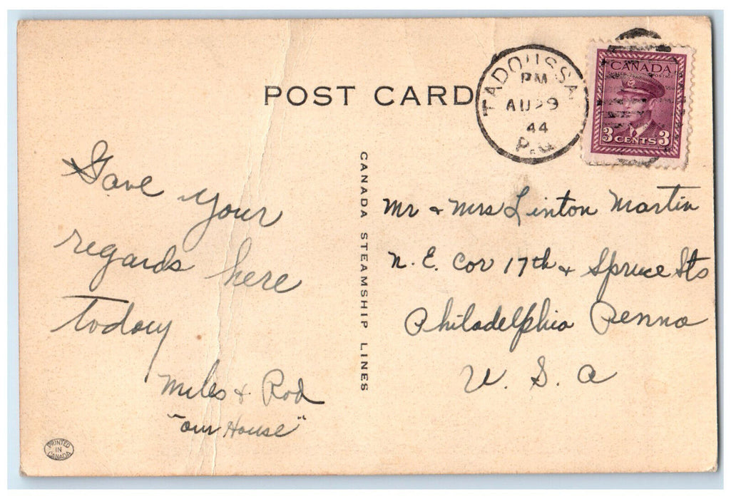 1944 Cape Trinity Saguenay River Quebec Canada Vintage Posted Postcard