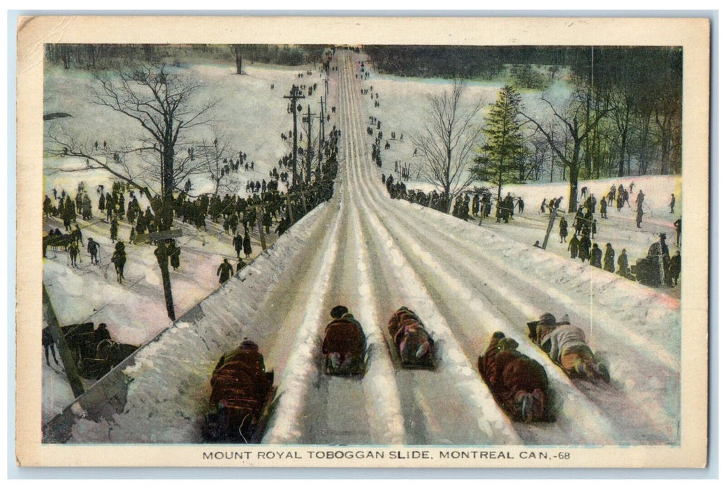 1940 Mount Royal Toboggan Slide Montreal Quebec Canada Vintage Postcard