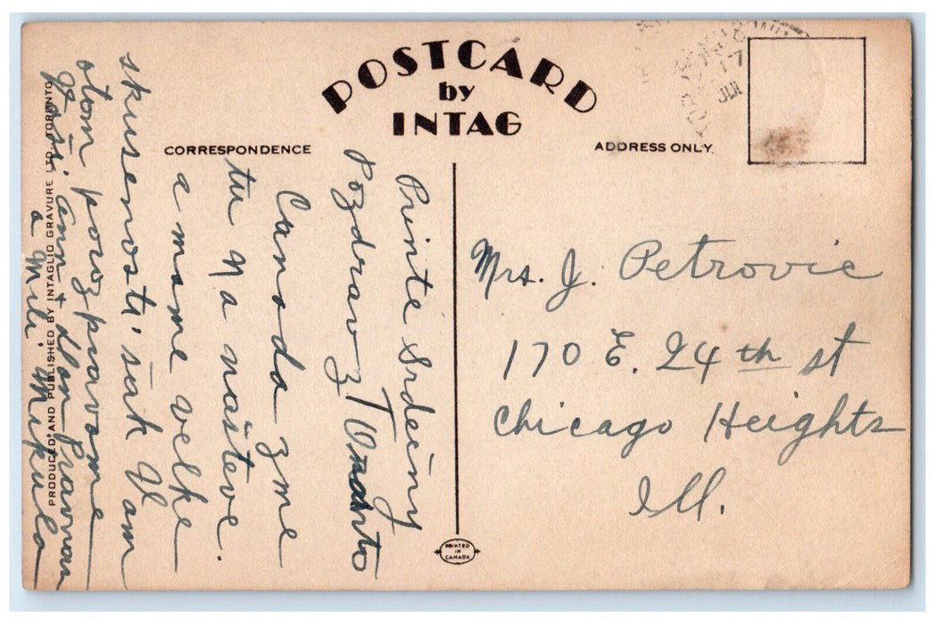 c1950's Typical Bedroom Westminster Hotel Toronto Canada Posted Postcard