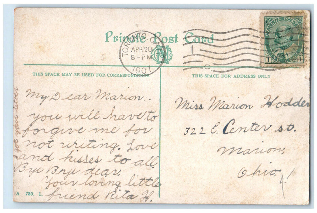 1907 Normal School Building View Toronto Canada Posted Antique Postcard