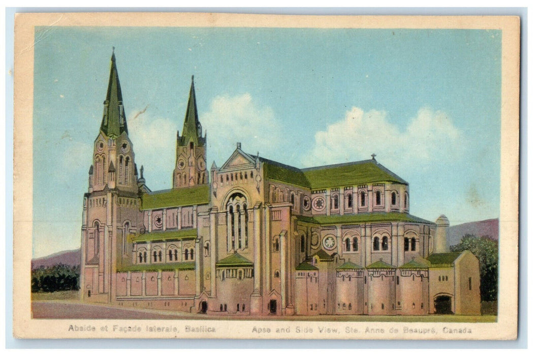 1941 Apse and Side View Ste Anne De Beaupre Canada Vintage Posted Postcard