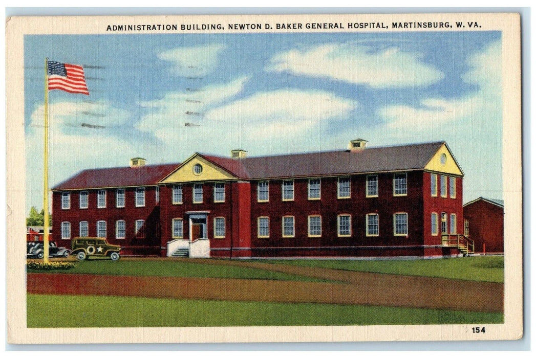 1940 Administration Building Newton Baker General Hospital Martinsburg Postcard