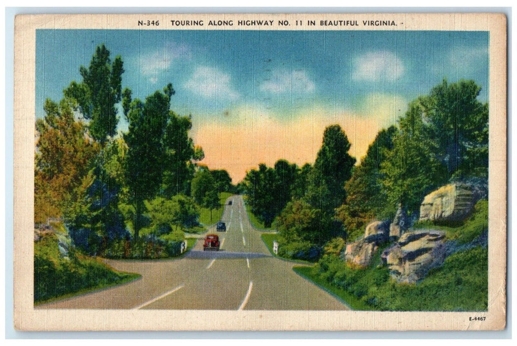 1946 Touring Along Highway Street Beautiful Virginia VA Vintage Antique Postcard