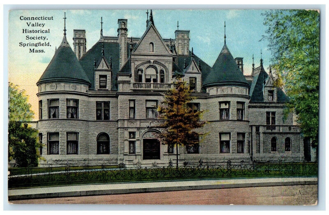 c1910 Connecticut Valley Historical Society Springfield Massachusetts Postcard