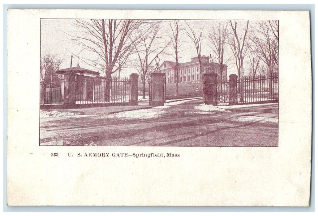 c1905 U.S. Armory Gate Exterior Building Springfield Massachusetts MA Postcard