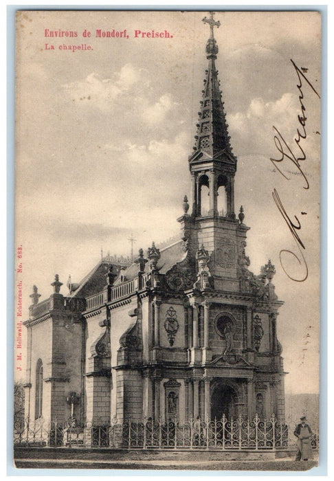 1906 The Chapel Environs The Mondorf Preisch Basse-Rentgen France Postcard