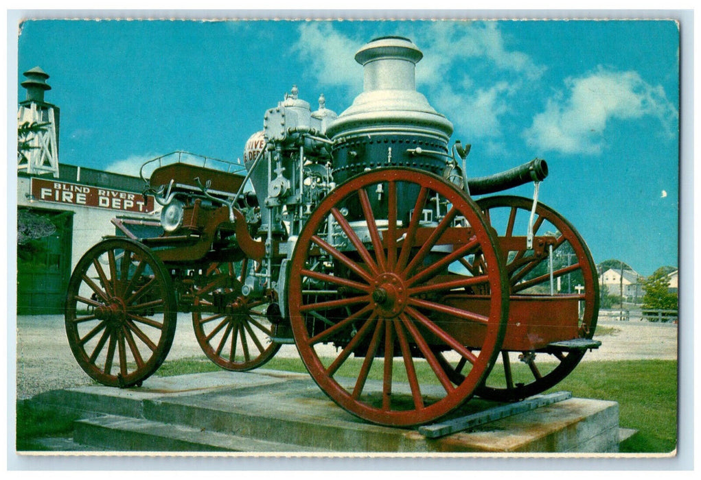 c1960's Fire Wagon Blind River Fire Department Ontario Canada Postcard