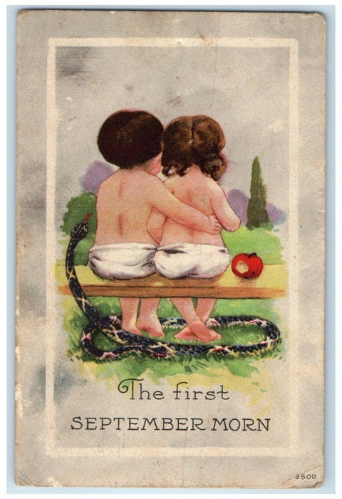 c1910's Little Children September Morn Apple Cherry Valley New York NY Postcard