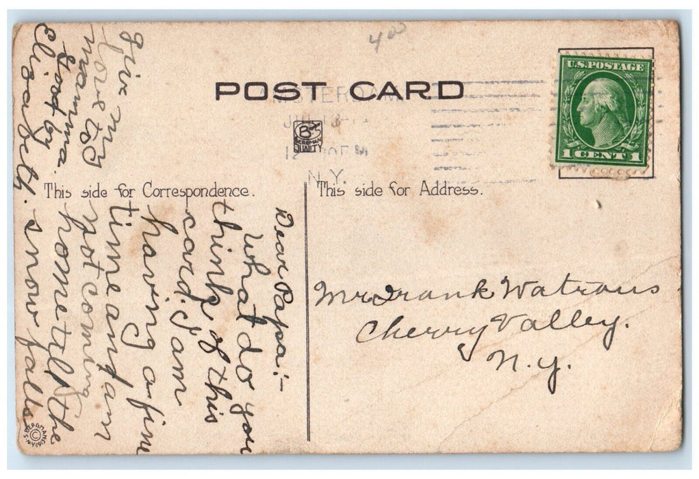 c1910's Little Children September Morn Apple Cherry Valley New York NY Postcard