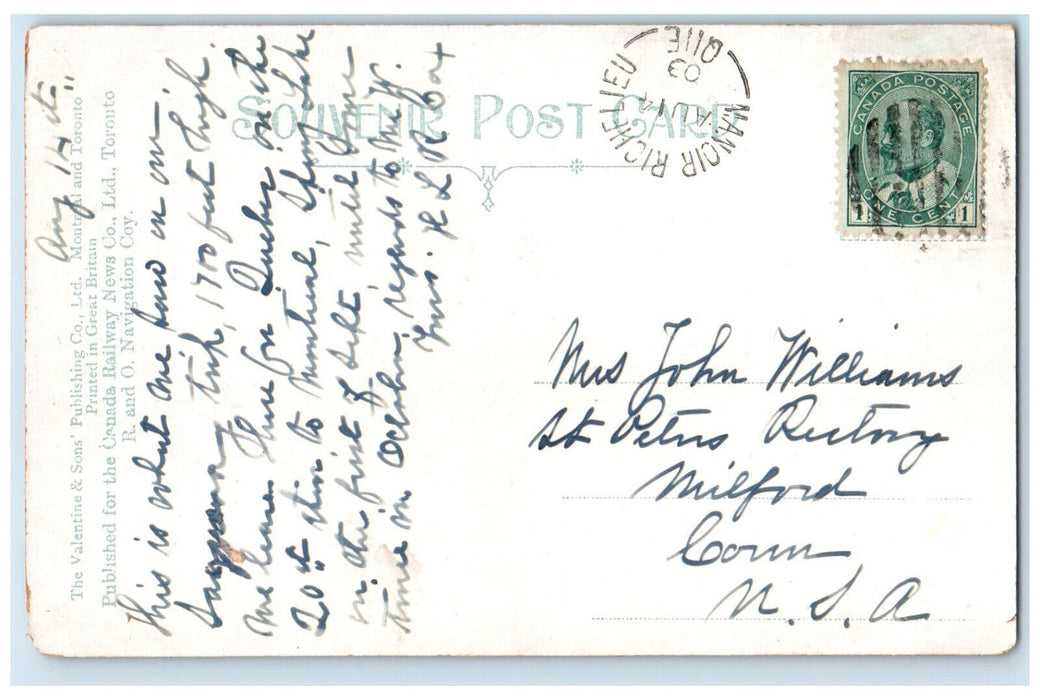 1909 View of Trinity Rock Saguenay Rock Canada Posted Antique Postcard