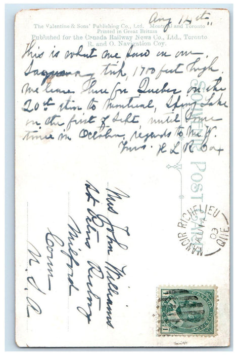1909 View of Trinity Rock Saguenay Rock Canada Posted Antique Postcard