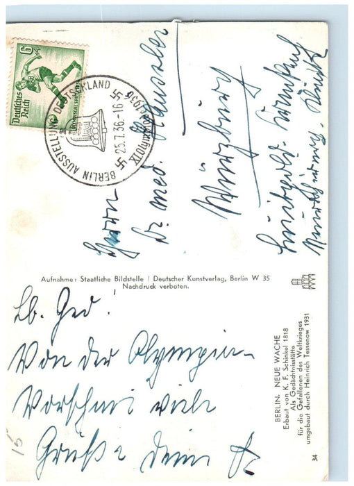 1936 Heinrich Tessenow Memorial Berlin Neue Wache Germany RPPC Photo Postcard