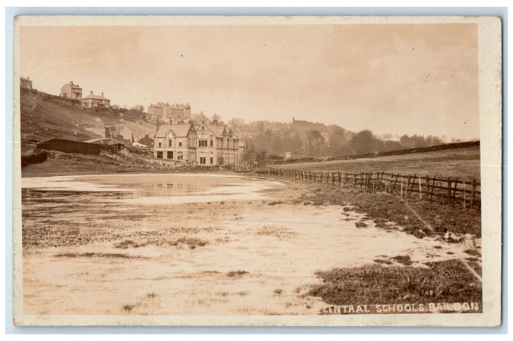 c1940's River View Central Schools Baildon England Vintage RPPC Photo Postcard