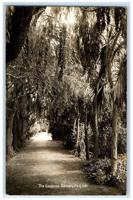 c1950's The Gardens Oamaru New Zealand Vintage Unposted RPPC Photo Postcard