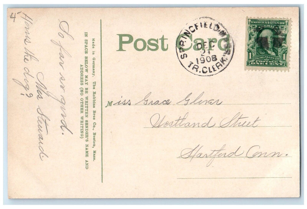 1908 Springfield Fire Marine Ins Building Springfield Massachusetts MA Postcard