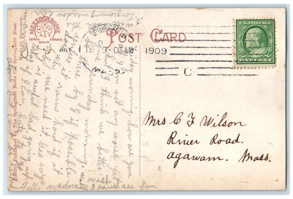 1909 Home Phelps Publishing Co. Exterior Springfield Massachusetts MA Postcard
