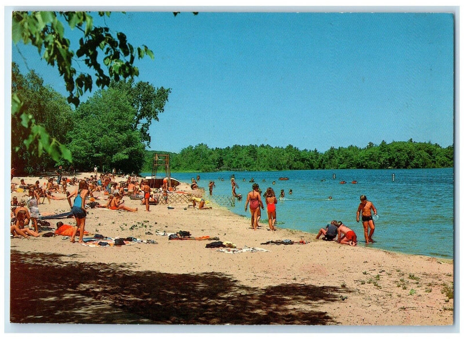 c1960 Hamlin Beach Hamlin Lake Ludington State Park Ludington Michigan Postcard