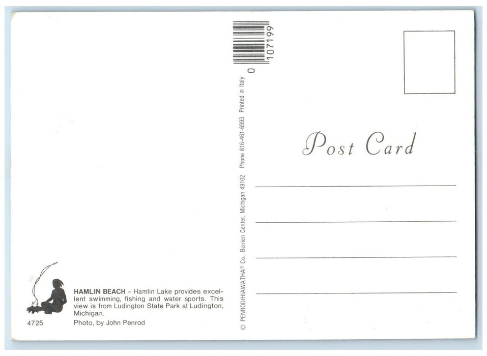 c1960 Hamlin Beach Hamlin Lake Ludington State Park Ludington Michigan Postcard