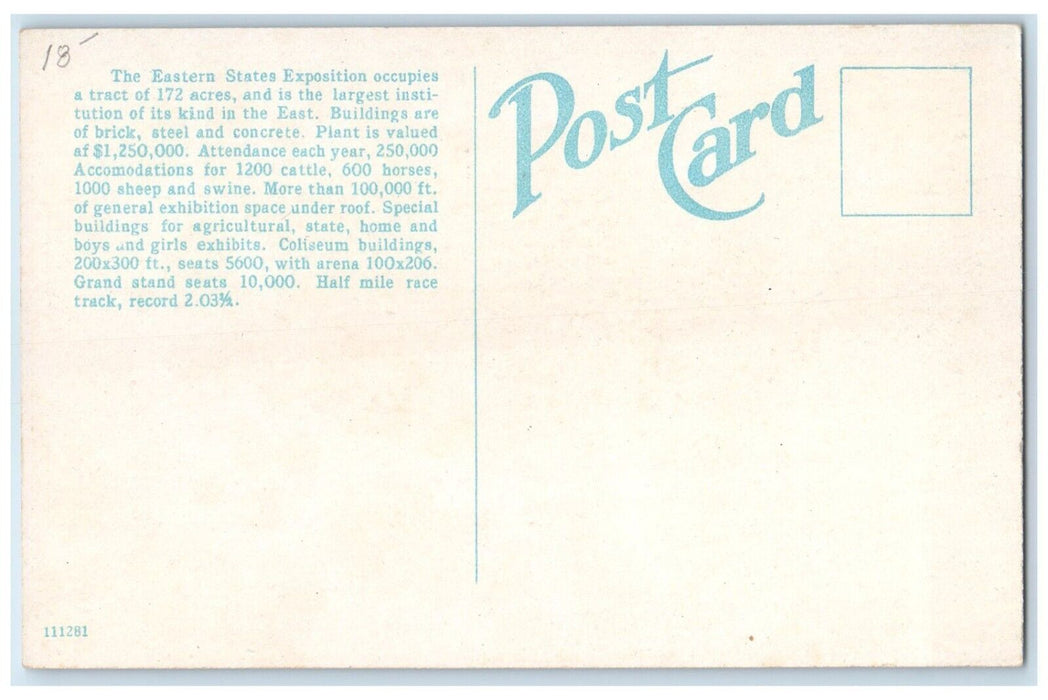 c1910 Horse Racing Eastern States Exposition Springfield Massachusetts Postcard