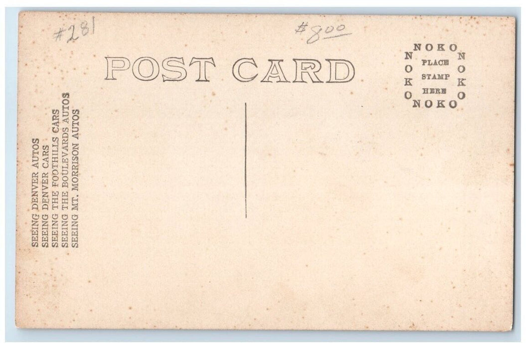 c1918 Crowd Tourist Trolley Car Seeing Denver Colorado CO RPPC Photo Postcard