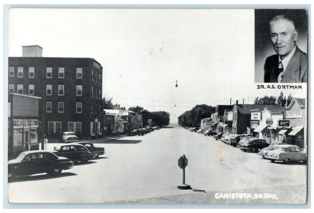 c1950's Main Street Dr. Ortman Canistota South Dakota SD RPPC Photo Postcard