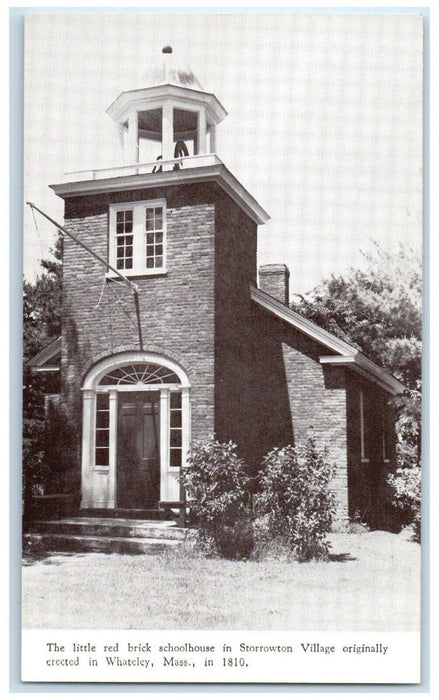 c1920 Little Red Brick Schoolhouse Storrowton Whateley Massachusetts MA Postcard