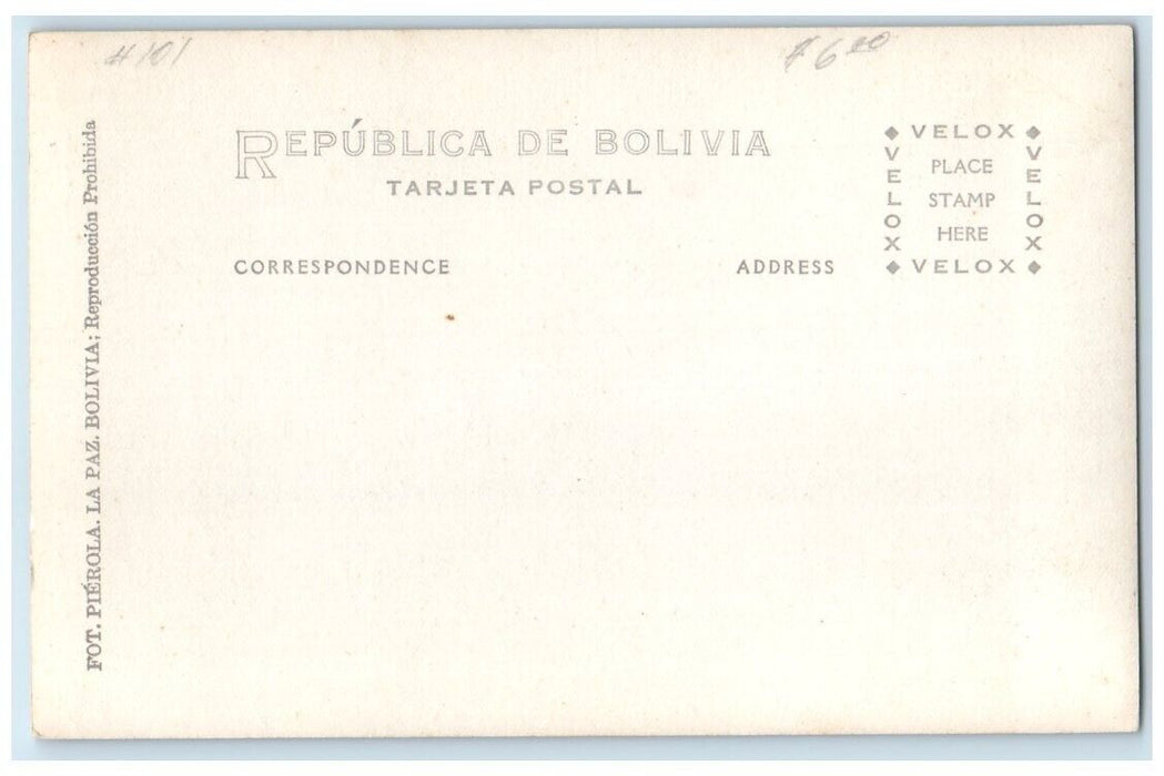 c1910's Bolivian Fisherman Fishing Raft Boat View Bolivia RPPC Photo Postcard