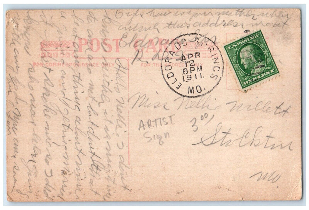 Man Dog Catcher'll Get You If You Don't Watch Out Eldorado Springs MO Postcard