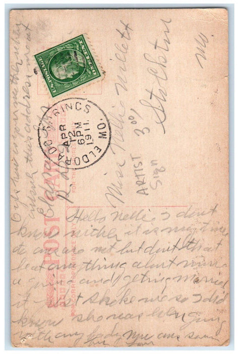 Man Dog Catcher'll Get You If You Don't Watch Out Eldorado Springs MO Postcard