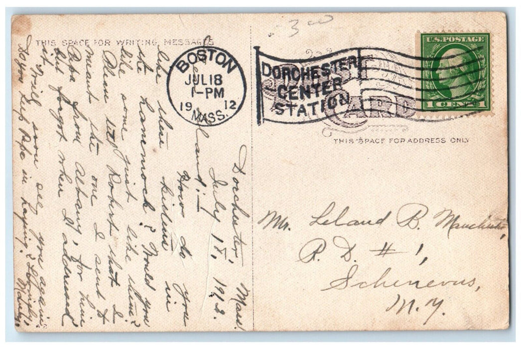 1912 Cats Kitten Hammock Boston MA Dorchester Center Station Antique Postcard
