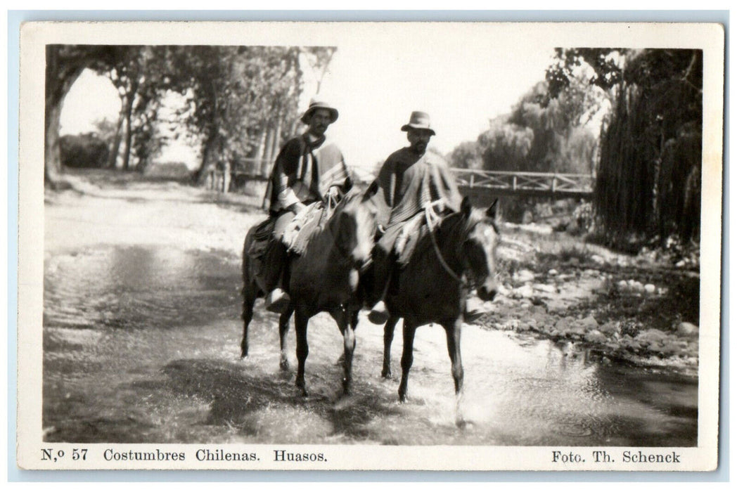 c1930's Chilean Customs Huasos Chile Vintage Unposted RPPC Photo Postcard