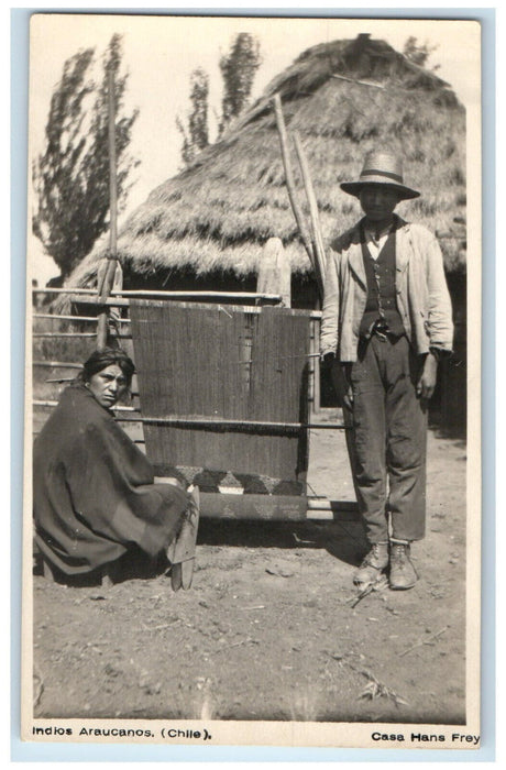 c1950's Indios Araucanos Chile Casa Hans Frey Vintage RPPC Photo Postcard