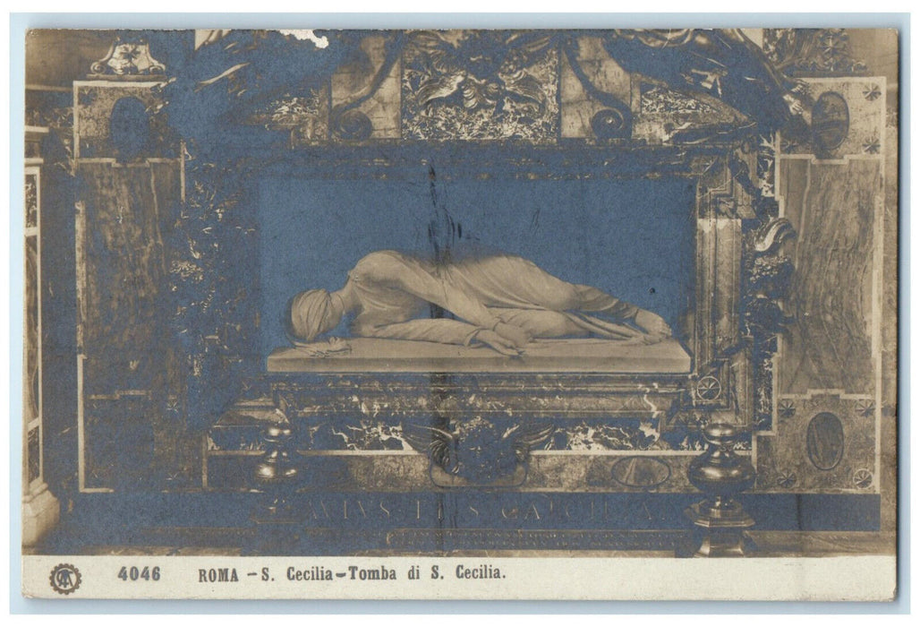 c1930's S. Cecilia Tomb of S. Cecilia Rome Italy RPPC Photo Postcard