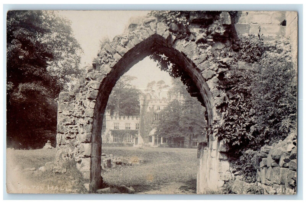 c1910's Bolton Hall Baildon Smith Arch Yorkshire England RPPC Photo Postcard