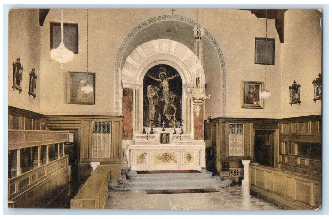 c1940 Choir Passionist Monastery West Springfield Massachusetts Vintage Postcard