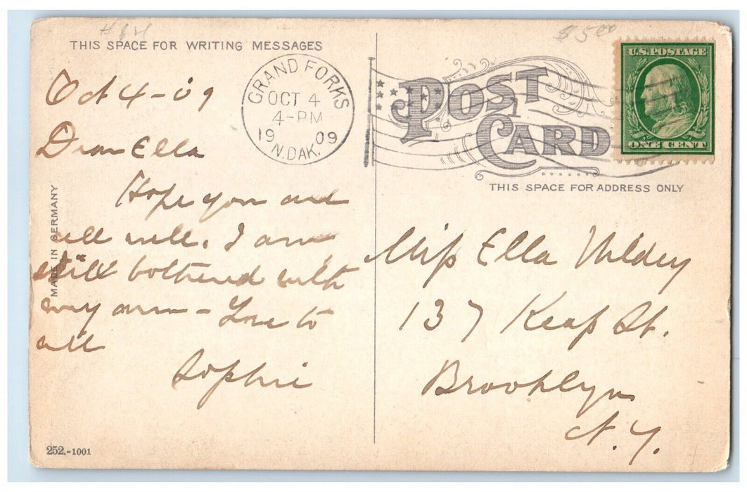 1909 Fourth St. Looking South International Grand Forks North Dakota ND Postcard
