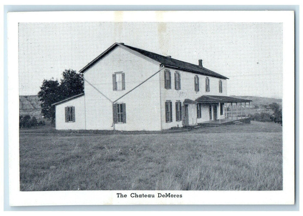 c1940 The Cheateau DeMores Exterior House Field North Dakota ND Vintage Postcard