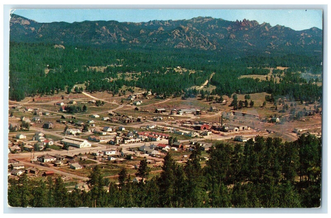 1963 Heart Black Hills Harney Peak Needles Drive Custer South Dakota SD Postcard