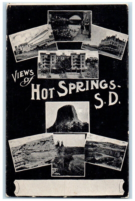 c1905 Views Of Multiview Field Hot Springs South Dakota Vintage Antique Postcard