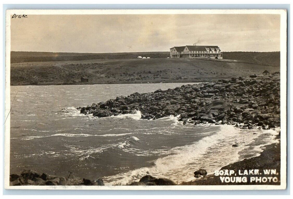 c1910's Home Residence View Young Soap Lake Washington WA RPPC Photo Postcard