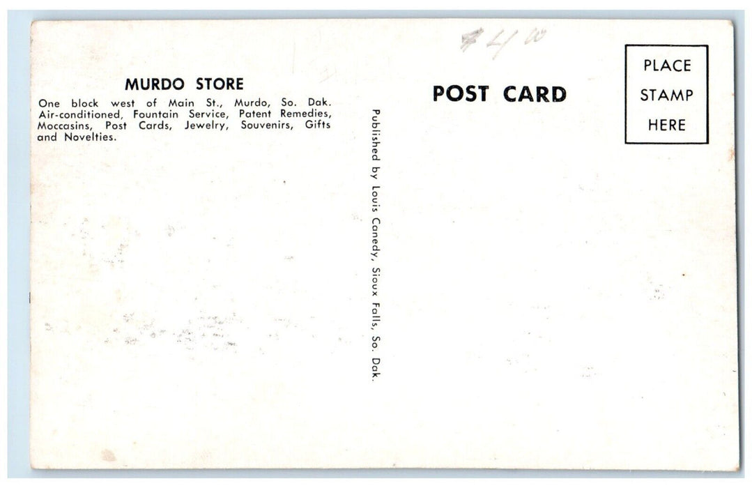 c1940 Murdo Store Highway 16 Block West Main Street Murdo South Dakota Postcard