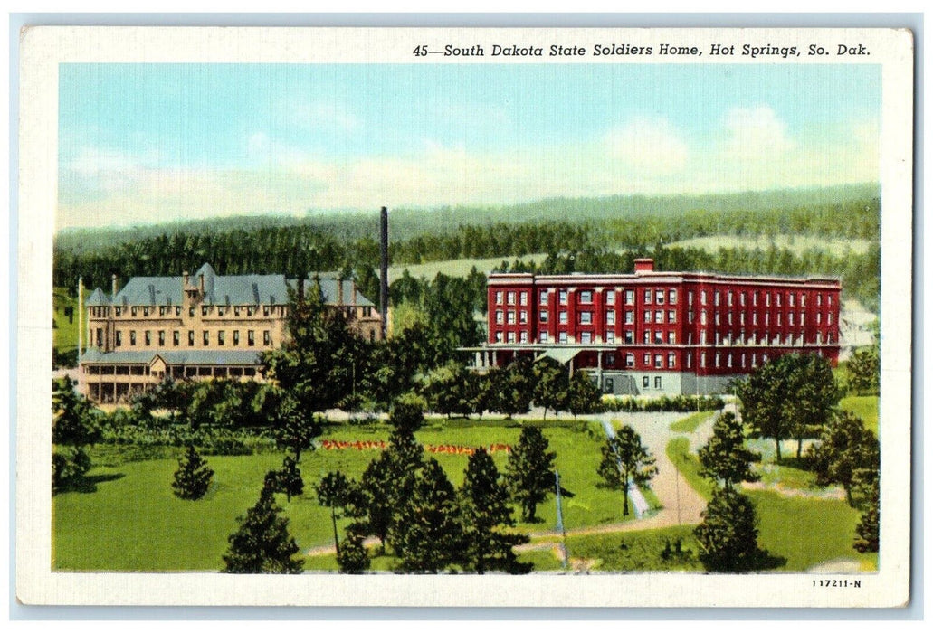 c1940 South Dakota State Soldiers Home Hot Springs South Dakota Vintage Postcard