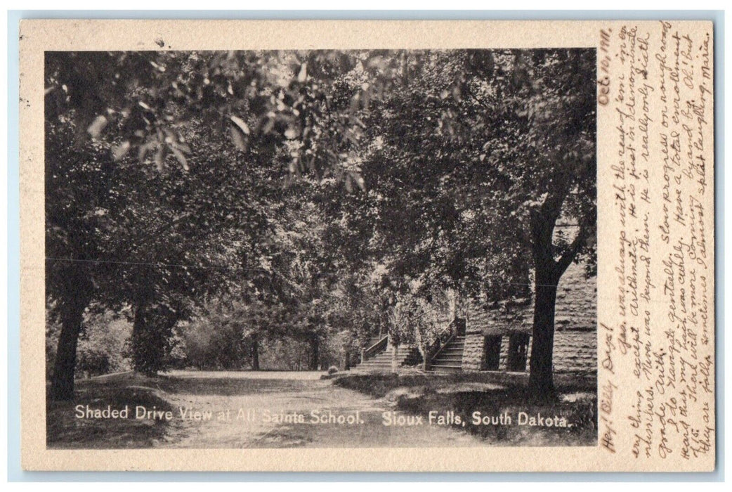 1911 Shaded Drive View All Saints School Road Sioux Falls South Dakota Postcard