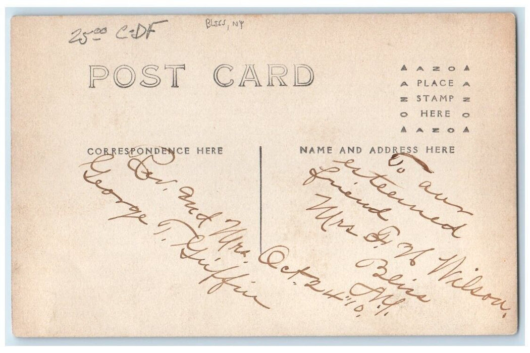 1910 Home Residence Rocking Chair View Bliss New York NY RPPC Photo Postcard
