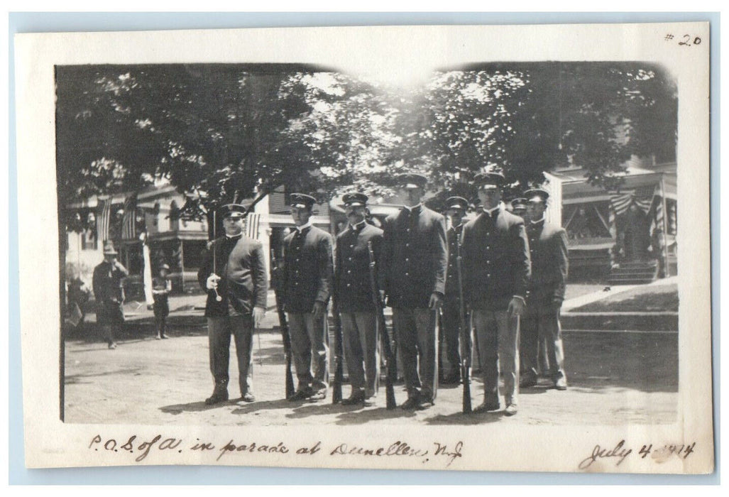 1914 P.O.S of A. Fraternal 4th July Parade Dunellen New Jersey NJ Antique Photo